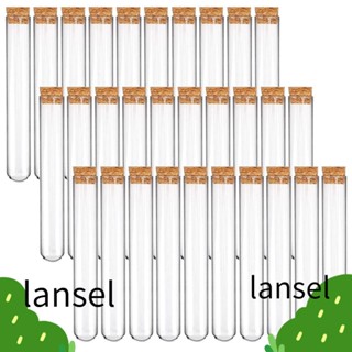 LANSEL หลอดทดลองวิทยาศาสตร์ พลาสติกใส พร้อมจุกไม้คอร์ก 15×100 มม. 30 ชิ้น