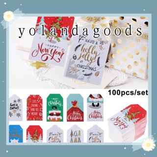 Yola ป้ายแท็กกระดาษลายซานตาคลอสสําหรับตกแต่งปาร์ตี้คริสต์มาส 100ชิ้น