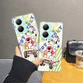 [พร้อมส่ง] เคสโทรศัพท์มือถือ ซิลิโคนนิ่ม ใส ลายการ์ตูนหมี พร้อมตุ๊กตา สําหรับ VIVO Y27 VIVO Y27 Y36 Y78 5G 2023