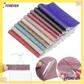 Forever สติ๊กเกอร์คริสตัล Glitter Trim Applique Rhinestone Diy สําหรับติดตกแต่งรถยนต์บ้านหลากสี