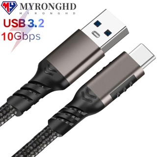 Myronghd สายชาร์จ Type-C 10Gbps Gen2 3A PD 60W QC 3.0 ชาร์จเร็ว สําหรับแล็ปท็อป