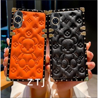 เคสโทรศัพท์หนัง ขอบตรง กันกระแทก ลายการ์ตูนหมี สามมิติ สําหรับ Huawei Nova 11 Pro Nova 11Ultra