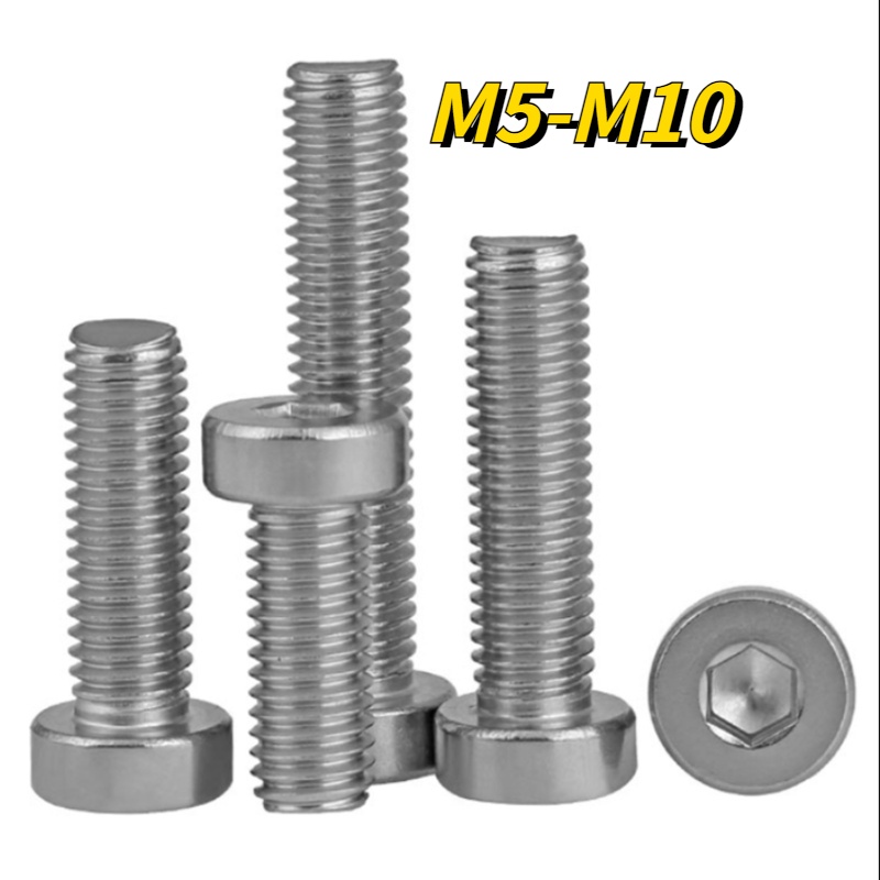 [XNY]] Sus304 สกรูซ็อกเก็ตหกเหลี่ยม สเตนเลส ทรงกระบอก ขนาดเล็ก M5M6M8M10