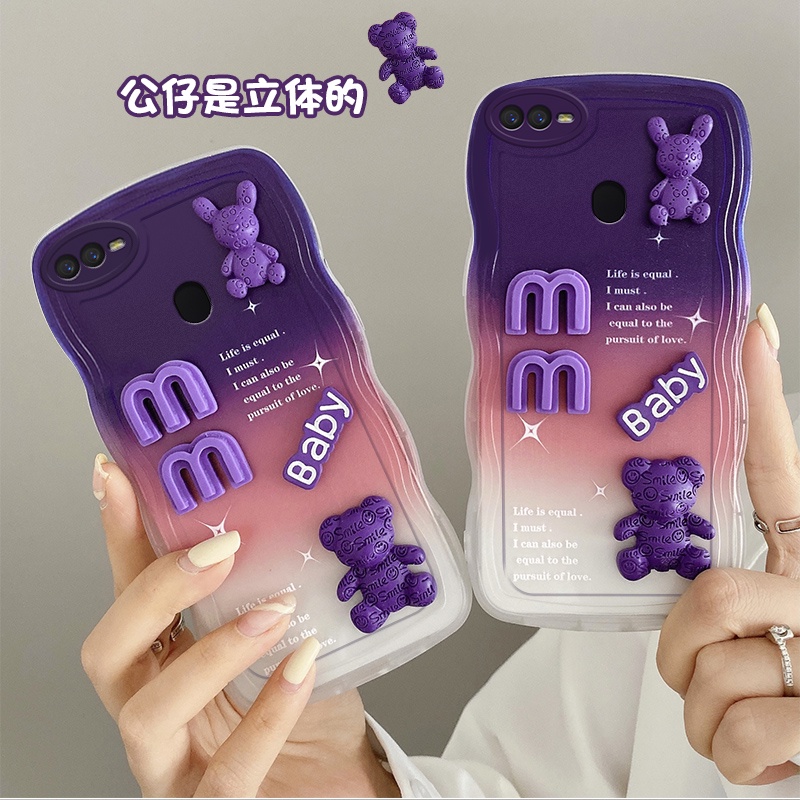 เคส oppo f9 เคส oppo f9 pro เคสโทรศัพท์มือถือ ไล่โทนสี ลายตุ๊กตา 3D สําหรับ oppo f9 f9pro