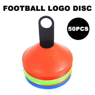 50x Plastic Marker Cones Mini Space Markers Discs Football Rugby Sports Fitness