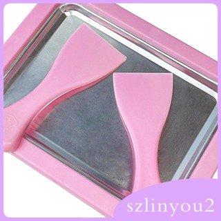 [szlinyou2] กระทะทําไอศกรีม DIY พร้อมที่ขูด 2 ชิ้น อลูมิเนียมอัลลอย 22.5x17.5 ซม. สําหรับทําโยเกิร์ต ไอศกรีม