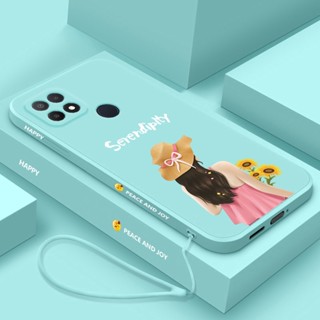 เคสโทรศัพท์มือถือ ซิลิโคน ขอบตรง ลายตัวอักษร พร้อมสายคล้อง สําหรับ Vivo 1919 1920 v1935a v1934a 1938 2025 2034