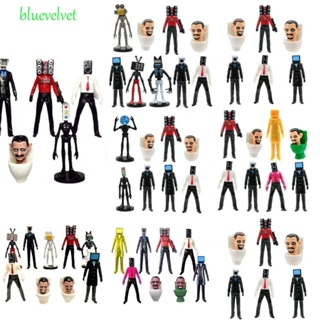 Bluevelvet โมเดลฟิกเกอร์ รูปการ์ตูน Skibidi Toilet Action Figure Skibidi Monitor Cameraman Skibidi สําหรับตกแต่งห้องน้ํา รถยนต์