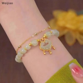 Weijiao% สร้อยข้อมือลูกปัด จี้กระต่าย ทรงกลม ปรับได้ สไตล์จีนวินเทจ เครื่องประดับ สําหรับมือ TH