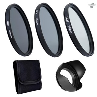 {fly} Professional Camera Lens Filters Kit Lens Hood Replacement For  Camera Dslr Photography Accessories 58mm