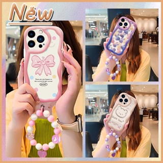 trend texture Phone Case For iphone14 Plus Pendants interest three-dimensional Full edging romantic youth Wave border