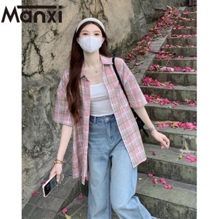 Manxi เสื้อเชิ้ตผู้หญิง เสื้อแฟชั่นผู้หญิง สะดวกสบาย  มีความรู้สึกของการออกแบบ  A95K019C