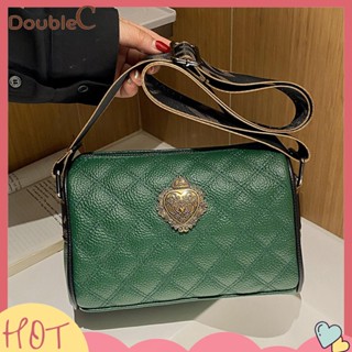 【Double C 】✿   กระเป๋าสะพายไหล่ หนัง PU แต่งซิป แต่งเพชร สามารถปรับได้ เหมาะกับใส่ไปทํางาน ช้อปปิ้ง สําหรับผู้หญิง