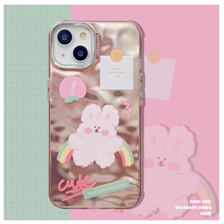 เคสโทรศัพท์มือถือ กันกระแทก ลายกระต่าย ระลอกน้ํา แฟชั่น สําหรับ iPhone 14Pro 13 12 11 Pro Max