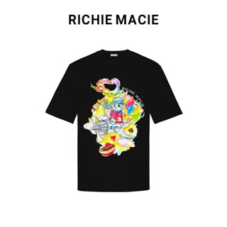 Richie Macie เสื้อยืดแขนสั้น ผ้าฝ้าย พิมพ์ลายการ์ตูนกราฟฟิตินักบิน ขนมหวาน สําหรับผู้หญิง