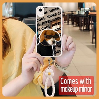 texture tulip Phone Case For iphone XR flower Full edging Soft case Little Fresh Makeup mirror literature Mirror surface