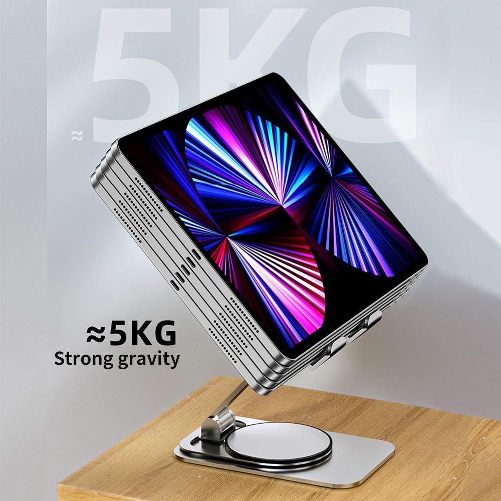 GOOJODOQ ขาตั้งแท็บเล็ต โลหะ แบบพกพา บางพิเศษ อุปกรณ์เสริม สําหรับ iPad Xiaomi Samsung - ภาพย่อย 5