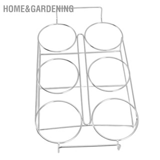 Home&amp;Gardening ที่วางแก้วน้ำสแตนเลส 6 หลุมในครัวเรือนถ้วยชาชั้นวางจอแสดงผลบาร์ KTV ชั้นวางแก้วไวน์