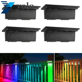 Yolo โคมไฟฉุกเฉิน LED 5 ดวง พลังงานแสงอาทิตย์ ทรงสี่เหลี่ยม สําหรับติดบันได สวน 2 ชิ้น