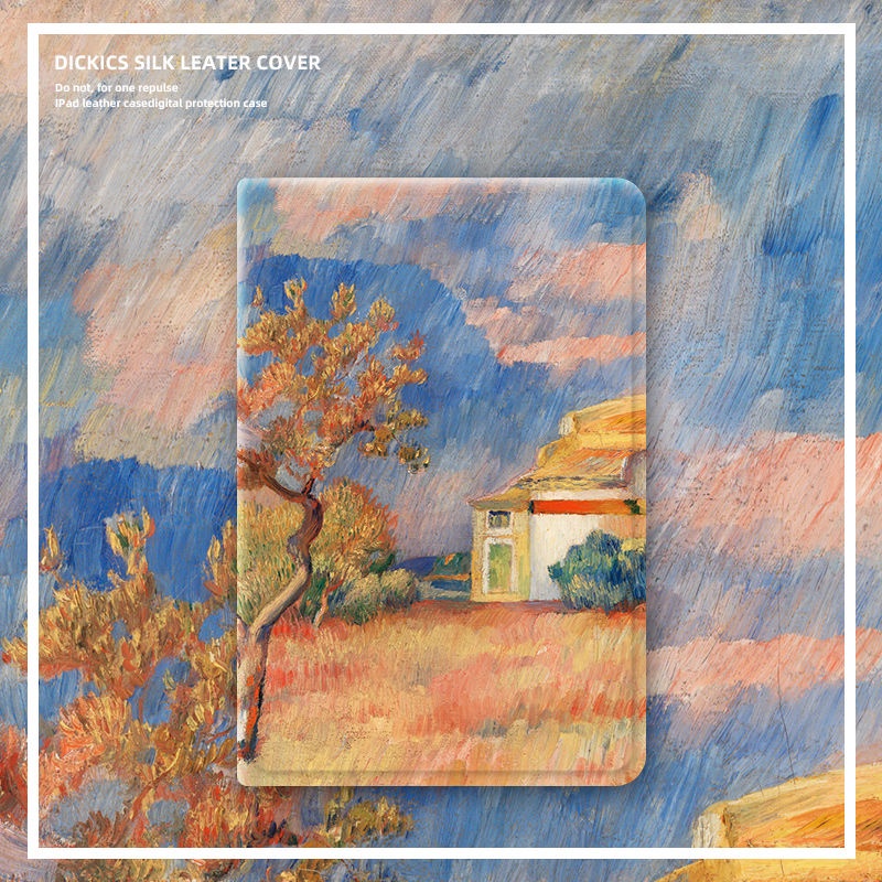 ภาพวาดสีน้ํามัน house Case iPad gen 7 8 9 เคส iPad air 1 2 3 4 5 ช่องเสียบปากกา 10.2 mini 1/2/3/4/5/