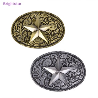 Brightstar หัวเข็มขัดคาวบอย โลหะอัลลอย รูปดาว สีบรอนซ์ สไตล์ตะวันตก ย้อนยุค ขนาดใหญ่ สําหรับผู้ชาย