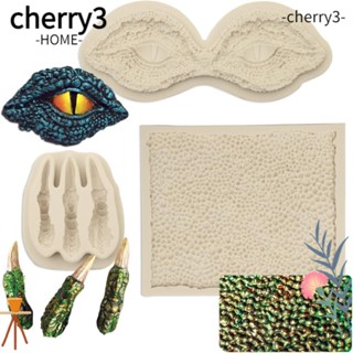 Cherry3 แม่พิมพ์ซิลิโคน รูปไดโนเสาร์ สีขาว สําหรับทําช็อคโกแลต ฟองดองท์ เบเกอรี่ 3 ชิ้น