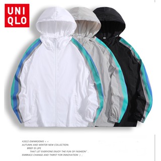 Uniqlo ใหม่ เสื้อแจ็กเก็ต มีฮู้ด ระบายอากาศ น้ําหนักเบา เหมาะกับฤดูร้อน สําหรับผู้ชาย ใส่ตกปลา