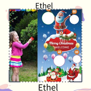 Ethel1 ธงแบนเนอร์ ลายซานตาคลอส ขว้างปา ปลอดภัย สําหรับปาร์ตี้คริสต์มาส