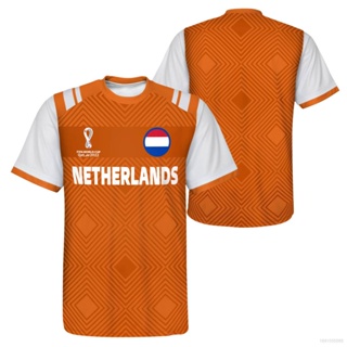 เสื้อยืดคอกลม แขนสั้น พิมพ์ลาย World Cup Netherlands Jersey Fans พลัสไซซ์ สําหรับทุกเพศ