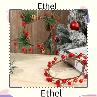 Ethel1 พวงมาลัยสนปลอม รูปกรวย ดอกไม้จําลอง สําหรับตกแต่งบ้าน คริสต์มาส