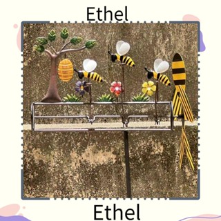 Ethel1 กังหันลมโลหะ รูปผึ้ง หมุนได้ 360 องศา ° กังหันลม กันน้ํา กันการกัดกร่อน สําหรับตกแต่งสวน