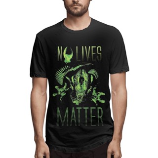 【ผ้าห่มบูติก】เสื้อยืดคอกลม ผ้าฝ้าย พิมพ์ลายเอเลี่ยน ซีโนมอร์ฟ No Lives Matter ของขวัญวันฮาโลวีน