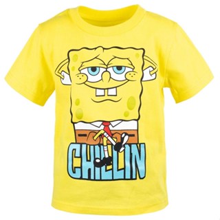 เสื้อยืดคอกลม แขนสั้น พิมพ์ลายการ์ตูน SpongeBob SquarePants Pie Big Star Octopus Brother Crab Boss 2 3 4 5 6 7 8 9 10 11 12 ปี ไซซ์ 110 120 13 140 150