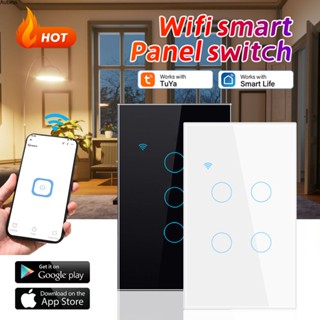 Tuya Wifi Wall Socket Switch 1/2/3/4 Gang Smart Socket Switch Alexa และ Google Home Assistant Aube