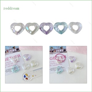 Redd จี้ลูกปัดอะคริลิค รูปหัวใจ สีแดง หลากสี สําหรับทําเครื่องประดับ DIY