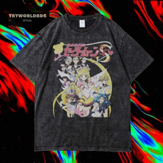 เสื้อยืดแขนสั้น ขนาดใหญ่ พิมพ์ลาย SAILORMOON GROUP ขนาดใหญ่ สําหรับผู้หญิงสามารถปรับแต่งได้