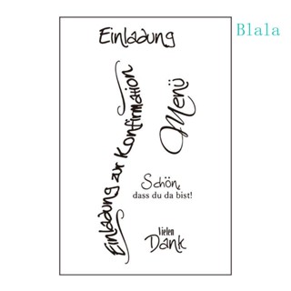 Blala แสตมป์ซิลิโคนใส ลายตัวอักษรเยอรมัน สําหรับตกแต่งสมุดภาพ การ์ด DIY