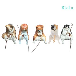 Blala รูปปั้นแมวตกปลา ขนาดเล็ก สําหรับตกแต่งตู้ปลา ปาร์ตี้