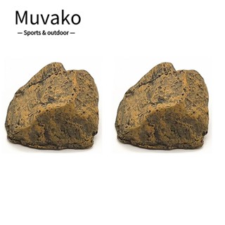 Muvako กล่องเก็บกุญแจ 2 ชิ้น รูปหิน สีน้ําตาล ซ่อนกุญแจ เครื่องประดับ กล่องยาเรซิน บ้าน