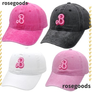 Rosegoods1 หมวกเบสบอล ปักลายตัวอักษร ปรับได้ สีพื้น แฟชั่น สําหรับเด็กผู้หญิง