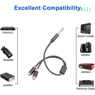 Will Bi-Directional สายเคเบิ้ลเชื่อมต่อสัญญาณ ชุบทอง 2RCA to 6 35 มม.