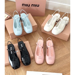 Mius Home MM รองเท้าแมรี่เจน ส้นสูง แบบผูกเชือก แต่งหัวเข็มขัด ส้นหนา แฟชั่นฤดูร้อน สําหรับผู้หญิง 2023 รองเท้าส้นสูง รองเท้าแมรี่เจน หนังเทียม เข้ากับทุกการแต่งกาย แฟชั่นฤดูร้อน สําหรับผู้หญิง