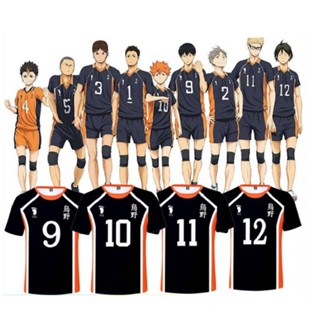 Kid100-160 ซม. อะนิเมะ Haikyuu Jerseys คอสเพลย์ เครื่องแต่งกาย Karasuno โรงเรียนมัธยม วอลเลย์บอล 3D เสื้อยืด เครื่องแบบกีฬา Hinata Shoyo Haikyu เสื้อยืดฮาโลวีน เครื่องแต่งกายผู้ชาย