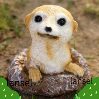 Lansel รูปปั้นเรซิ่น รูปสัตว์ Meerkat สําหรับตกแต่งสวน ระเบียง