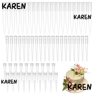 Karen หลอดพลาสติกใส ทรงกรวย สามขนาด สําหรับใส่ดอกไม้ 60 ชิ้น