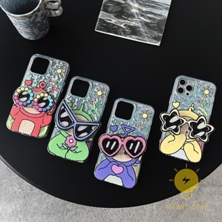 For เคสไอโฟน 14 Pro Max [Cute Cartoon Pop Grip] เคส Phone Case For iPhone 14 Pro Max Plus 13 12 11 For เคสไอโฟน11 Ins Korean Style Retro Classic Couple Shockproof Protective TPU Cover Shell