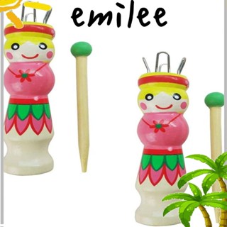 Emilee ผ้าถักนิตติ้ง สไตล์ฝรั่งเศส|อุปกรณ์เสริมถักนิตติ้ง แบบไม้ ขนาดเล็ก สําหรับถักไหมพรม DIY