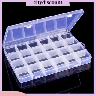 &lt;citydiscount&gt; กล่องพลาสติกใส 24 ช่อง สําหรับใส่เครื่องประดับ ต่างหู