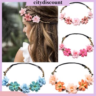 &lt;citydiscount&gt; ที่คาดผมดอกไม้ประดิษฐ์ แฟชั่น สําหรับเจ้าสาว งานแต่งงาน