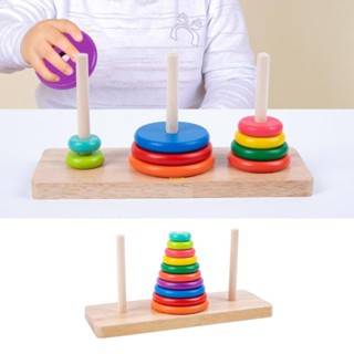 Youn ของเล่นแหวนไม้ Montessori Stacker สําหรับเด็กวัยหัดเดิน 3 ปีขึ้นไป